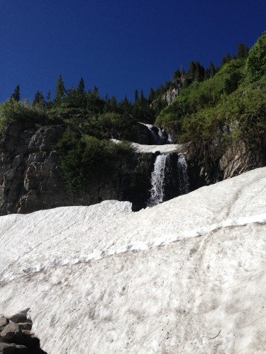 One of the snow crossings over the waterfall - don't punch through!