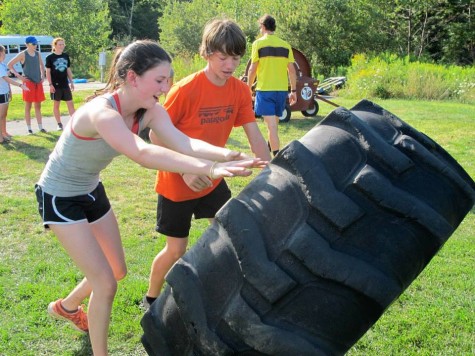 Compare the size of the tire to the size of the juniors flipping it (photo from Lilly)