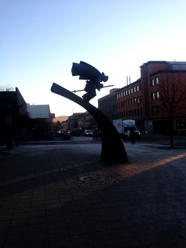 You know you're in a real ski town when you see statues like this downtown!