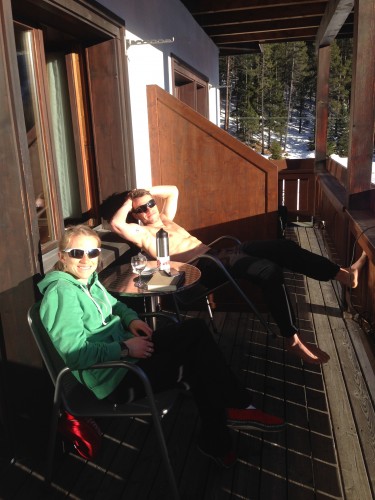 Liz and Simi getting some Davos sunshine!