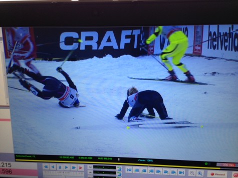Still image from the race footage from Jeff Ellis...apparently I'm a fairly good break-dance on skis?