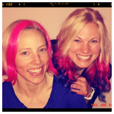 Kikkan and I with our bright, bright hair!