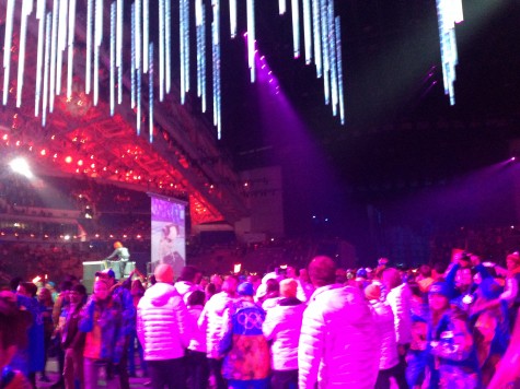 The dance party on the closing ceremony floor right after the Games officially closed