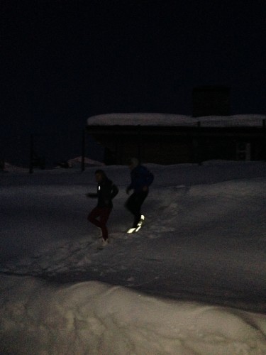 Running down the biggest snowbanks I've seen in a long time!