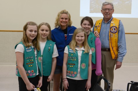 I was escorted into the Lions meeting by the Girl Scouts