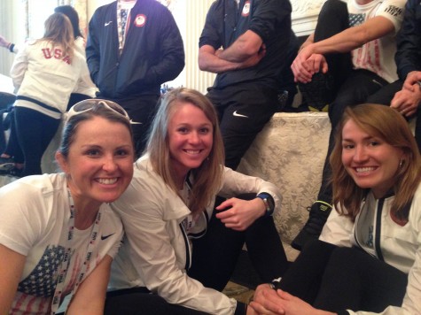 Holly, Sadie and Sophie taking a break in the receiving line to meet the President!