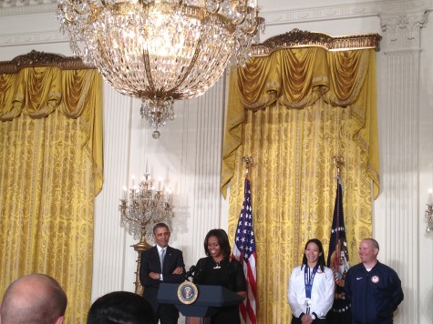 Barack and Michelle Obama giving beautiful speeches to the athletes