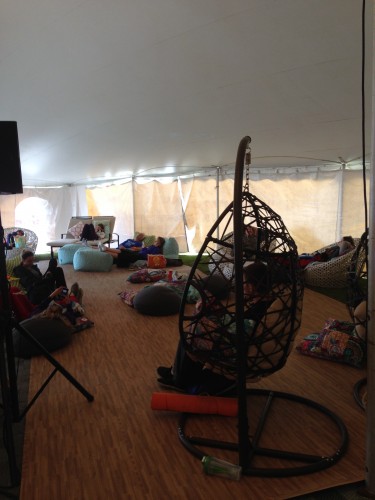 The Lululemon tent had a crazy nice lounging area