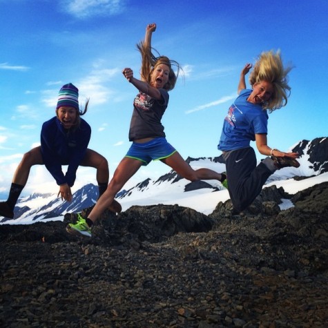 The SMST2 girls loving the glacier! Soph, Erika and me (photo from Sophie)