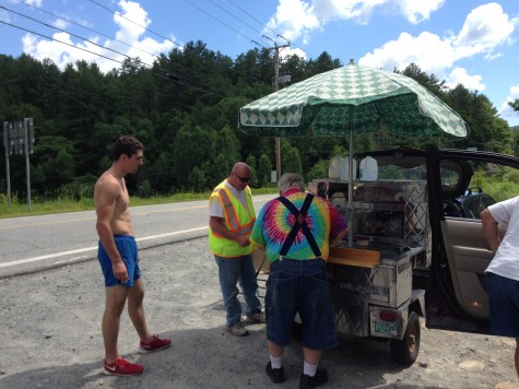 Ben visiting the famous roadside stand near Windham, VT