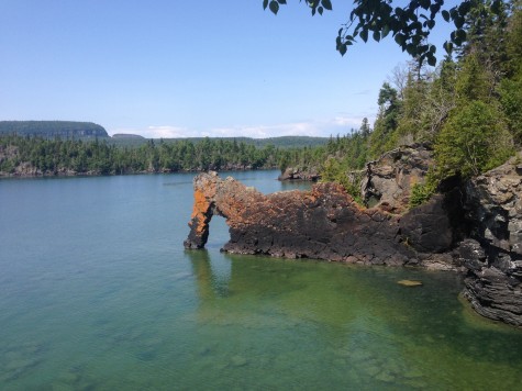 The famous "Sea Lion" rock formation out on the Sibley Penninsula