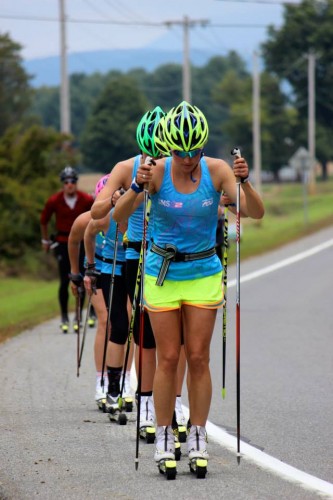 Soph leading the girls train. Thanks Podiumwear for the sweet tanks! (photo by Annie P.)
