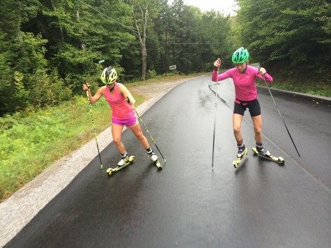 Erika and I also did some speeds in the rain...good way to freshen up the body after a big camp!