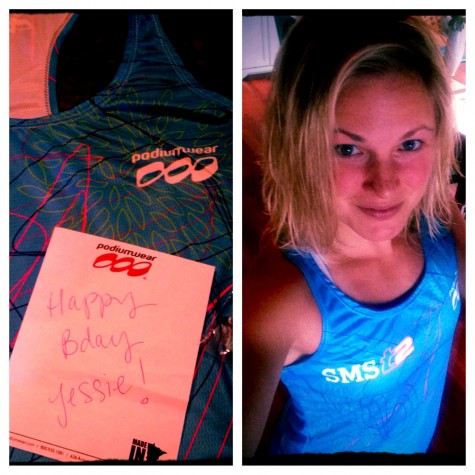 Podiumwear sent the entire SMST2 girls team customized training tanks! So I've been parading around in mine