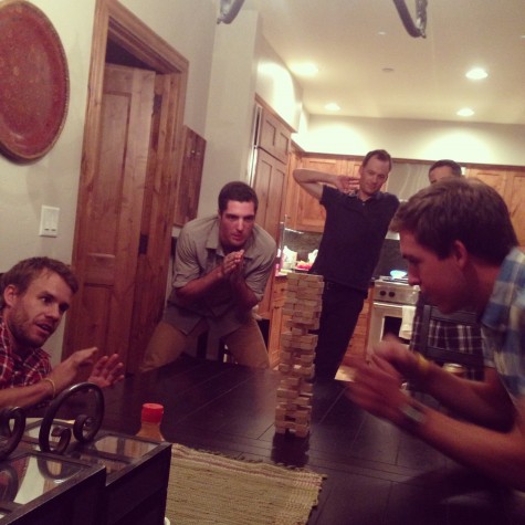 Simi, Ben, Matt, Grover and Patty getting intense during team game night! 