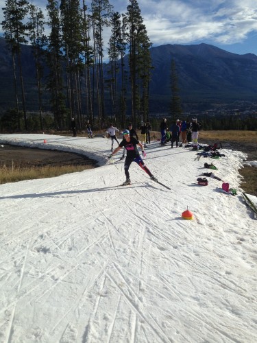 Doing some one-pole drill skiing! (photo by Anne Hart)