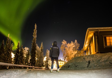 Checking out the Northern Lights. (photo credit: Reese Hanneman)