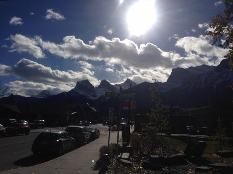 Coolest street view in Canmore...the sign says "Walk of Champions"