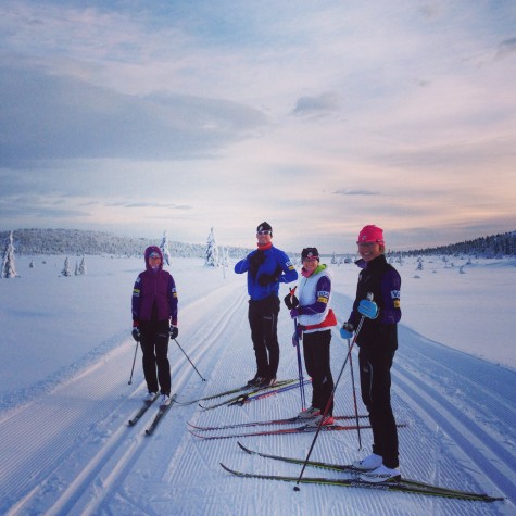 Sadie, Matt, Liz, and Sophie out for a ski on the Birkie trail in Sjusjøen (near Lillehammer) 