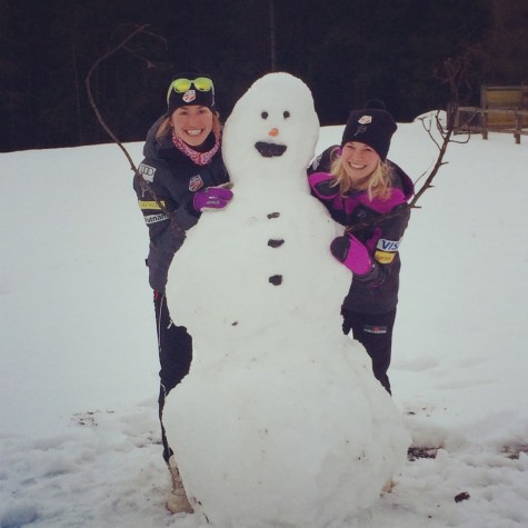 Sophie and I with our snowman! 