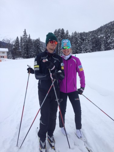 Sadie and her boyfriend Jo out for a ski! 