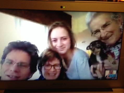 My Dad, Mom, Sister and Nana with her little dog all there to say hi! 