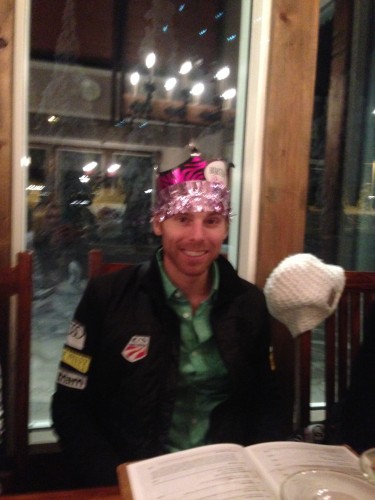 Andy being a good sport about having to wear the Birthday crown