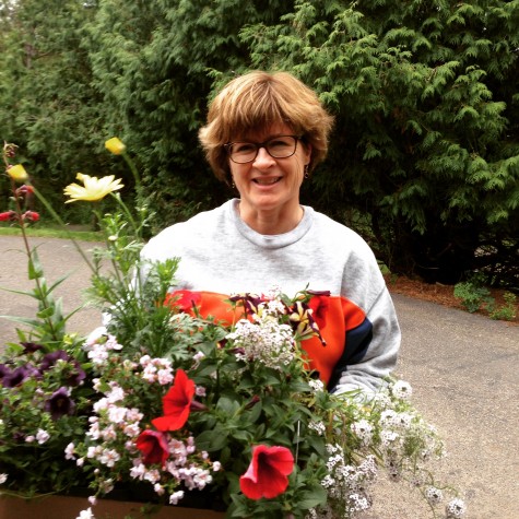 Mom with all the new flowers we got to plant on Mother's Day