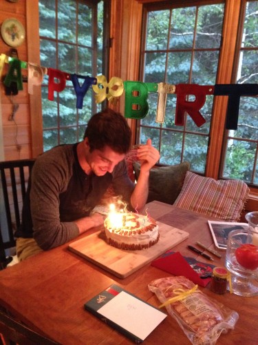 Ben blowing out his Birthday Cake candles