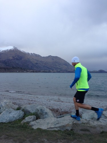 Grover out on a run in Wanaka on a stormy day. The clouds looked so cool!