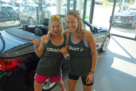 Soph and I checking out all the BMW cars (photo from Noah)