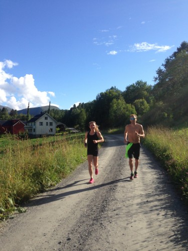 Caitlin and Andy enjoying a sunny recovery run
