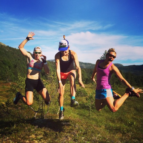 Kikkan, Sophie and I at the halfway point (photo from Soph)