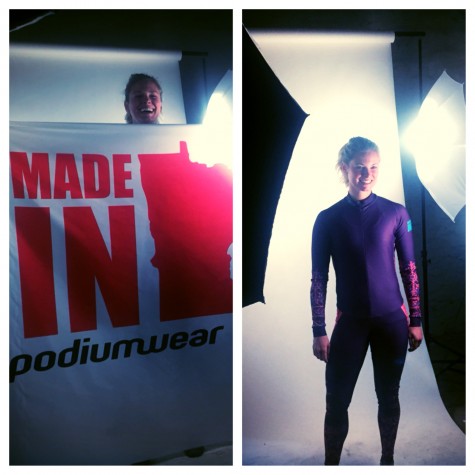 Made in MN! Shooting the new line of suits today (photo by Jessica Lutter)