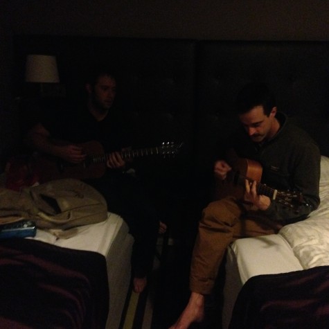 It's a little dark, but Tim and JP were rocking the guitars. 