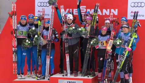 On the podium with Norway and Finland! 