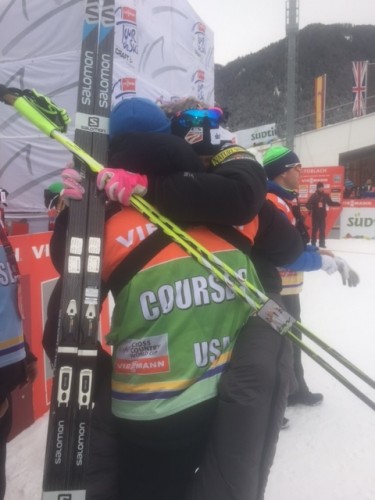The biggest hug ever for Jason Cork, my coach and tech (photo from Caitlin)