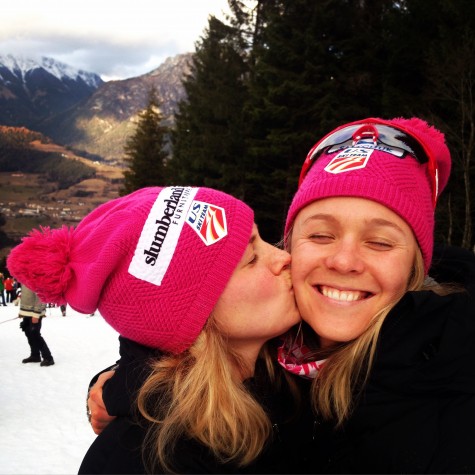 Giving Sadie a congratulatory kiss for her first full Tour de Ski. 