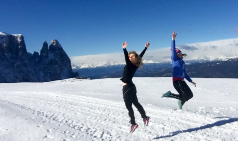 Sadie and I having a little mountain-top dance party (photo from Sadie)