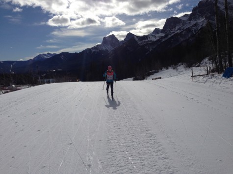Having a nice ski in Canmore, enjoying the mountains (photo from Cork)