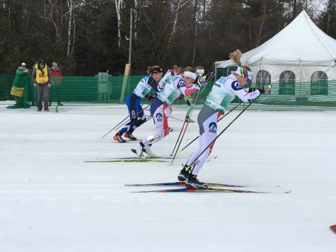 The start of the women's sprint final with Anne H, Ida, Jennie, Rosie, Sophie and me. (photo from Erika)