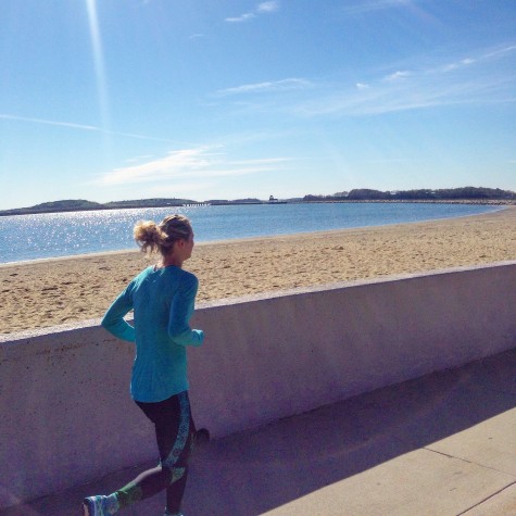 Running on the beach in Southie (photo from Andy Newell)