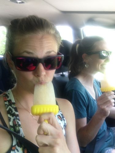 Erika and I enjoying some Nuun popsicles on a hot day.