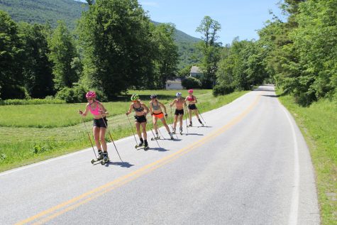Girls train during a long skate on some beautiful roads (photo from Pat)