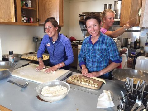 Virginia, Zuzana and Sadie on cook duty...making homemade gnocchi! Wow! (photo from Zuzana)