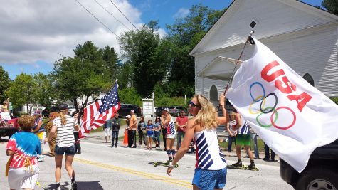 Roller skiing through the parade! (photo from Jessie Heydt)