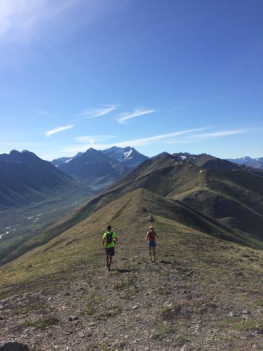 UP, and also down and across! Ridge running is pretty amazing. (photo from Sophie)