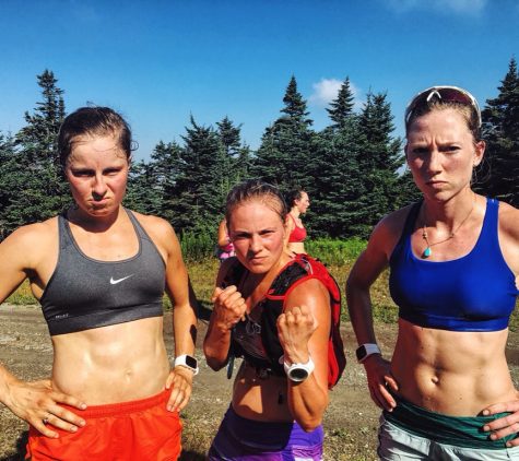 Tougher than the heat! Anne, me and Erika after our intervals on Stratton Mountain. (photo by Pat O'Brien)