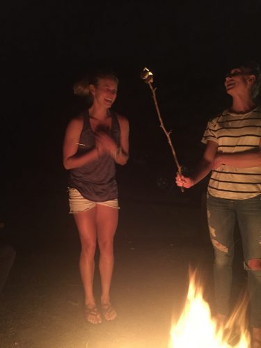 Blowing out my marshmallow candle! (photo from Erika)