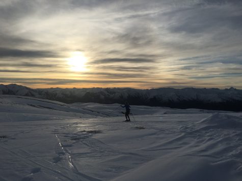 The sunset skis are amazing. I was checking out the crust in this photo from Erika. 